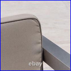 Alec Outdoor Aluminum Loveseat and Tempered Glass-Topped Coffee Table