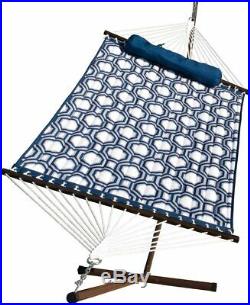 Algoma 6291WL Quilted Hammock and Stand Combination, 275 lbs. Cap /11' L, Blue