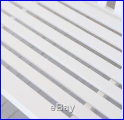All Weather Curved Back Wooden Porch Swing WHITE Patio Backyard 5 Ft Garden NEW