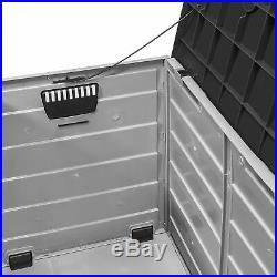 All-Weather Deck Box Storage with Wheel UV Pool Shed Bin Backyard Porch 63 Gallons