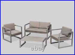 Aluminum Patio Sectional Sofa Table Set Cushioned Couch Outdoor Furniture