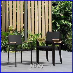 Amazonia Busset 5-Piece Outdoor Dining Set Teak Finish Ideal for Patios