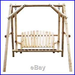 American Furniture Classics Log Porch Swing and Stand
