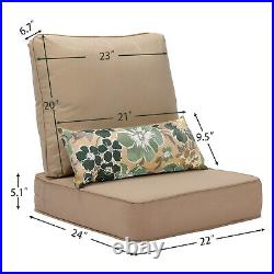 Aoodor 22'' x 24'' Outdoor Patio Furniture Dining Deep Chair Cushion Set