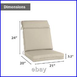Aoodor 4Pcs Outdoor Patio Deck Cartridge High Back Dining Chair Cushions Seat