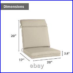 Aoodor 4Pcs Outdoor Patio Deck Cartridge High Back Dining Chair Cushions Seat