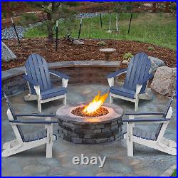 Aoodor HDPE Folding Adirondack Chair Outdoor Patio All-Weather Fire Pit Chairs