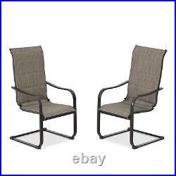 Aoodor Patio Dining Chairs Set of 2 Outdoor Furniture C Spring Motion High Back
