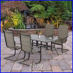 Aoodor Patio Dining Chairs Set of 2 Outdoor Furniture C Spring Motion High Back