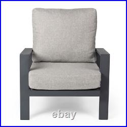 Ash & Ember Caspian Club Armchair with Grey Cushions, 30.5 x 23.5 x 34.5