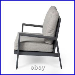 Ash & Ember Caspian Club Armchair with Grey Cushions, 30.5 x 23.5 x 34.5