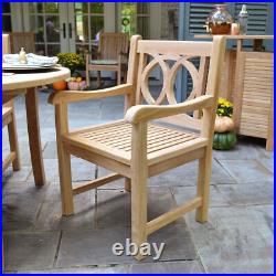Ash & Ember Grade A Teak Lismore Dining Armchair, Weather Resistant Patio Dining