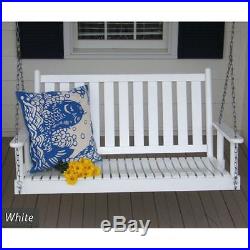 Asheboro 4 Foot Porch Swing Vertical Back Made in NC w Local Hardwoods