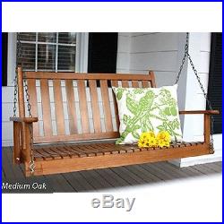 Asheboro 4 Foot Porch Swing Vertical Back Made in NC w Local Hardwoods