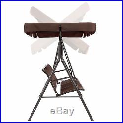 BCP 2-Person Canopy Swing Chair Bench Brown