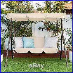BCP 2-Person Outdoor Canopy Swing Glider Furniture with Cushions, Steel Frame