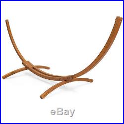 BCP Wooden Curved Arc Hammock Stand With Cotton Hammock Outdoor Garden Patio