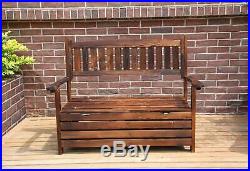BIRCHTREE Garden Bench 2 Seater Storage Box Chair Wood Patio Deck Patio Outdoor