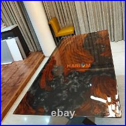 BLACK SOLID EPOXY Resin Table Top Home Dine Epoxy Decor Adorable Furniture Decor