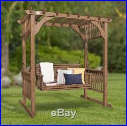 Backyard Discovery Hanging Pergola Swing with Traditional Finish Outdoor Patio
