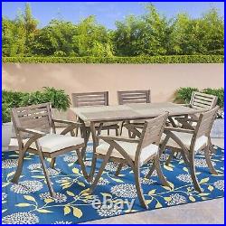 Baia Outdoor 7 Piece Weathered Gray Wood Dining Set