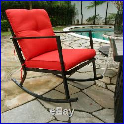 Bali Outdoor 2PCS Modern Outdoor Patio Rocking Chairs Furniture Thick Cushions