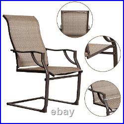 Bali Outdoor All-Weather Spring Motion Teslin Patio Dining Chairs Set of 2 PCS