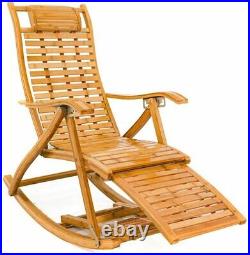 Bamboo Deck Chair Sun Lounger Recliner Outdoor Garden Patio Furniture Foldable