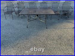 Beautiful Woodard Wrought Iron Patio Set Table & 6 Chairs