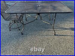 Beautiful Woodard Wrought Iron Patio Set Table & 6 Chairs