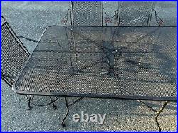 Beautiful Woodard Wrought Iron Patio Set Table & 6 Chairs