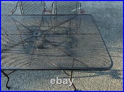 Beautiful Woodard Wrought Iron Patio Set Table & 6 Chairs