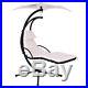 Beige Hanging Chaise Lounge Chair Arc Stand Air Porch Swing Hammock Chair Canopy