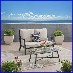 Belle Diego Outdoor Aluminum Loveseat and Coffee Table Set