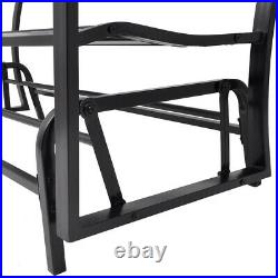 Bench Glider Rocking Chair Outdoor Patio Garden Furniture Deck Loveseat, Black