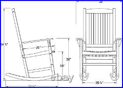 Bentley Outdoor Porch Rocking Chair for Patio Furniture, Solid Wood, Celestial B