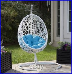Best Outdoor Furniture Swing Chair With Stand Hanging Egg Patio White Wicker New