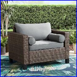 Better Homes & Gardens Brookbury Outdoor Cuddle Chair- Gray