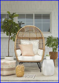 Better Homes & Gardens Ventura Boho Stationary Wicker Egg Chair, Patio Furniture