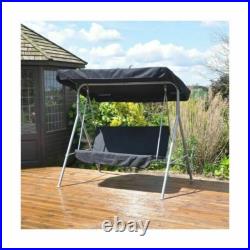 Black 2 Seater Garden Swing Seat Swinging Hammock Outdoor Garden Patio Furniture