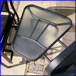 Black Garden Patio Love Seat Rocker Steel Rocking Chair 2 Seater Table Outdoor