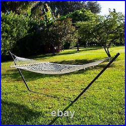 Bliss Hammocks 60 Wide Cotton Rope Hammock with Spreader Bar, S Hooks, & Chains