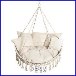 Bliss Hammocks Extra large 2 person Macrame Hanging Rope Lounge chair cotton bed