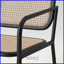 Boda 2pk Caning Patio Dining Chairs Black Project 62