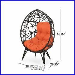 Bodee Outdoor Wicker Teardrop Chair with Cushion