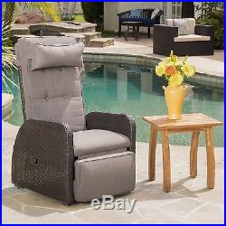 Brown Outdoor Recliner with Cushion