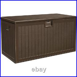 Brown XXL 230 Gallon Plastic Deck Storage Container Box Outdoor for Patio Garden