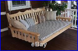 CEDAR 6' Royal English Garden Porch SWING BED 8 STAIN COLORS Oversized Swing