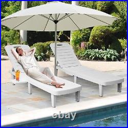 CLARFEY Set of 2 Patio Sun Lounger Chaise Chair Reclining Deck Pool Beach withBag