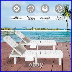 CLARFEY Set of 2 Patio Sun Lounger Chaise Chair Reclining Deck Pool Beach withBag